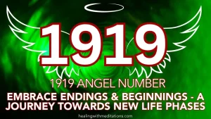 Welcome to your ultimate guide to the profound spiritual world of angel numbers, focusing on one of the most intriguing numerological phenomena – the 1919 angel number. As a messenger from the divine realm, the 1919 angel number holds a unique energy vibration that signals a significant transition between life's phases, symbolizing endings and beginnings. The 1919 angel number is a potent blend of the numbers 1 and 9, appearing twice to amplify their vibrations. Number 1, representative of fresh starts, initiative, and inspiration, coupled with number 9, symbolizing spiritual enlightenment and the conclusion of a cycle, makes 1919 an incredibly powerful signal from the angelic realm. When you continually encounter the 1919 angel number, it's more than mere coincidence. This repeated pattern is a divine message indicating that one phase of your life is ending, paving the way for a new one to begin. It's a reassurance from your guardian angels that as doors close, others open, leading to personal growth and spiritual development. Understanding the 1919 angel number meaning can bring a sense of clarity and direction during uncertain times. The number 1 resonates with the energies of creation, leadership, and independence, encouraging you to step forward and take initiative in your life. It suggests that new opportunities await you, even as old ones conclude. Conversely, the number 9, as part of the 1919 angel number, symbolizes spiritual awakening and fulfillment. It speaks of a journey towards self-discovery and enlightenment, offering wisdom and guidance as you navigate your spiritual path. Together, they form the powerful 1919 angel number, a spiritual guide helping you embrace change and transition. It urges you to trust in the divine plan and allows your intuition to guide you towards your life's purpose. So, the next time you notice the 1919 angel number, take a moment to reflect. Remember, it's a sign from your guardian angels, indicating a significant phase in your life is coming to an end. But don't despair. As this door closes, a new one opens, full of opportunities and growth. Dive deeper into the rich spiritual wisdom of the 1919 angel number with us. Explore its deeper meanings, reflect on its implications in your life, and embrace the profound transformation it promises. Remember, endings are not just about closure; they are also about new beginnings, fresh starts, and exciting journeys ahead. Trust in the divine guidance of the 1919 angel number, and let your spiritual journey unfold.