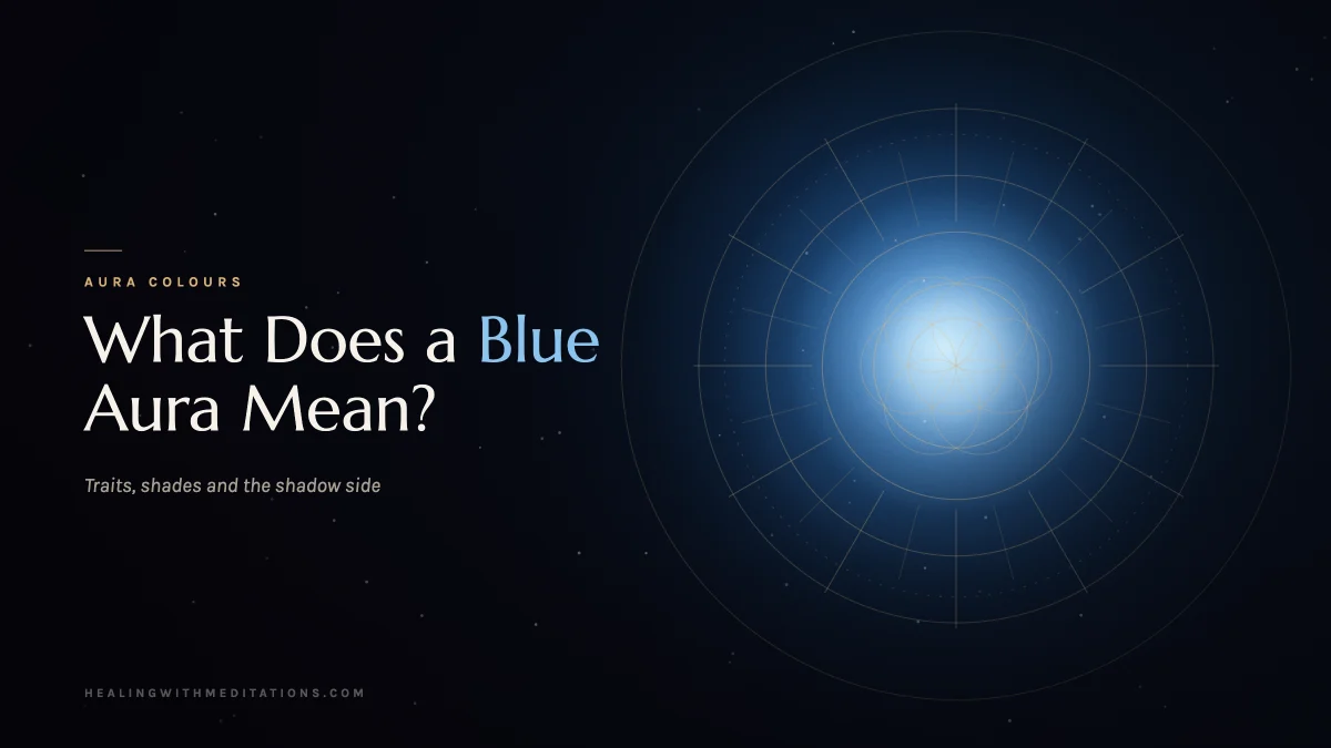 A clear blue aura of light inside concentric gold aura rings