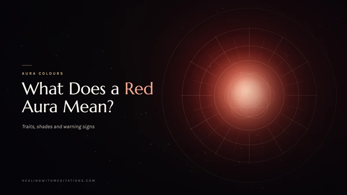 A deep red aura of light inside concentric gold aura rings